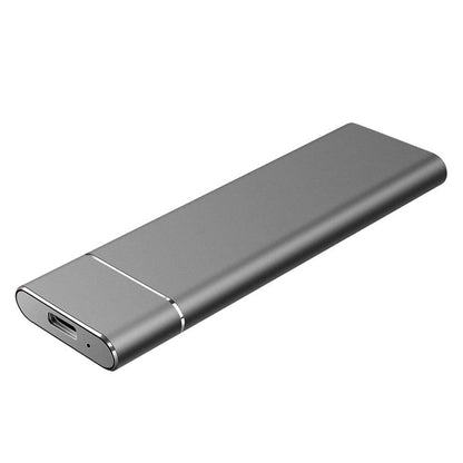 Silver USB drive on a white background