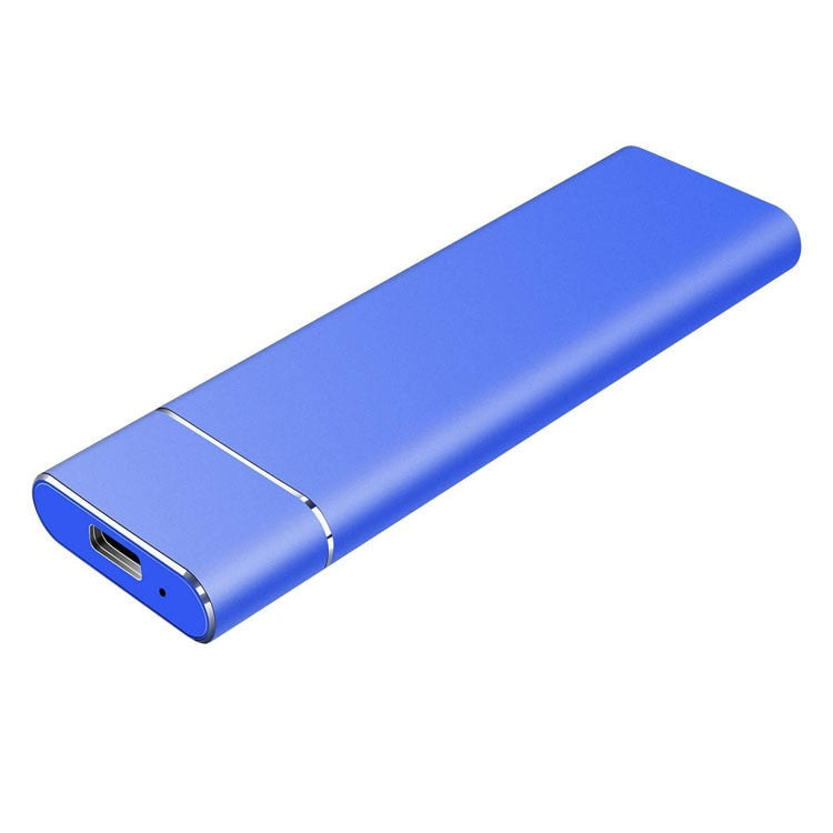 Blue portable USB device on a white background