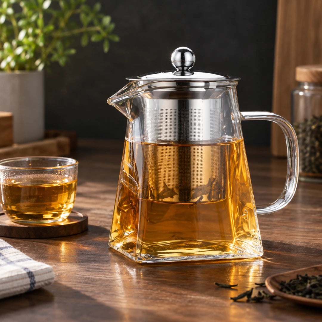 TeaEdge™ Faceted Glass Teapot