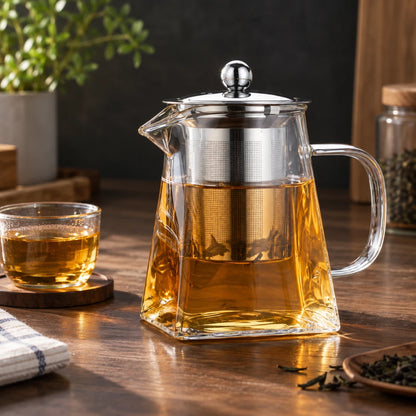 TeaEdge™ Faceted Glass Teapot