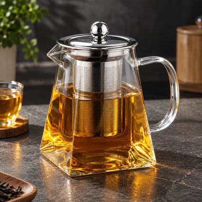 TeaEdge™ Faceted Glass Teapot