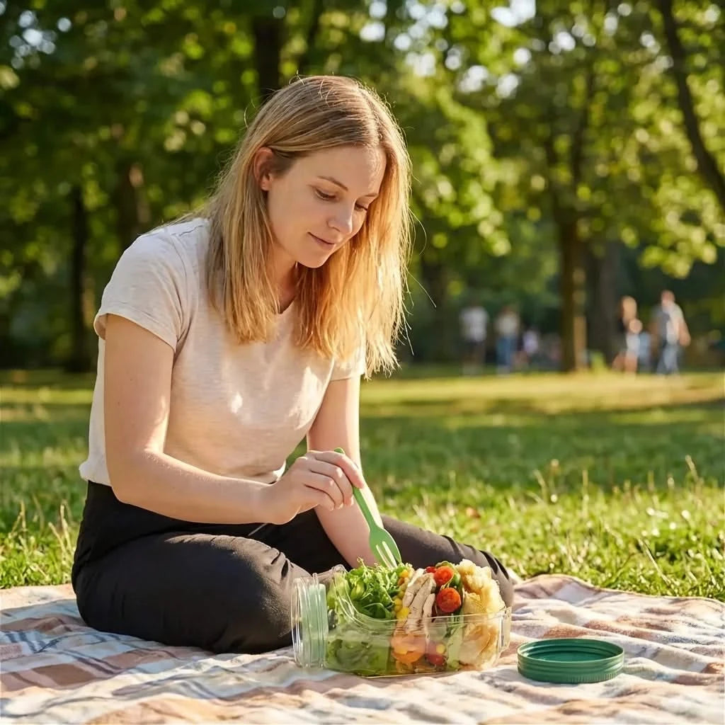 The CrispLocker™ Salad Jar