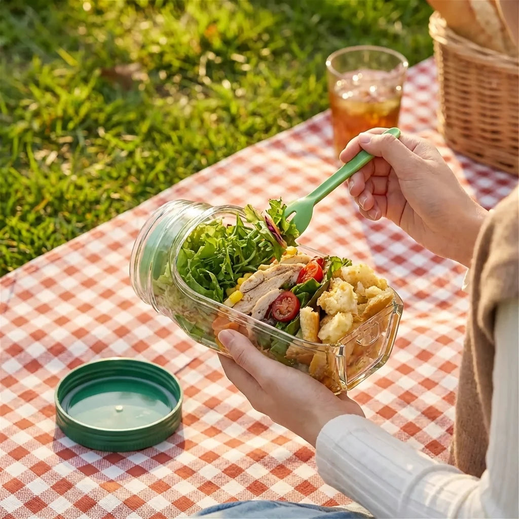 The CrispLocker™ Salad Jar