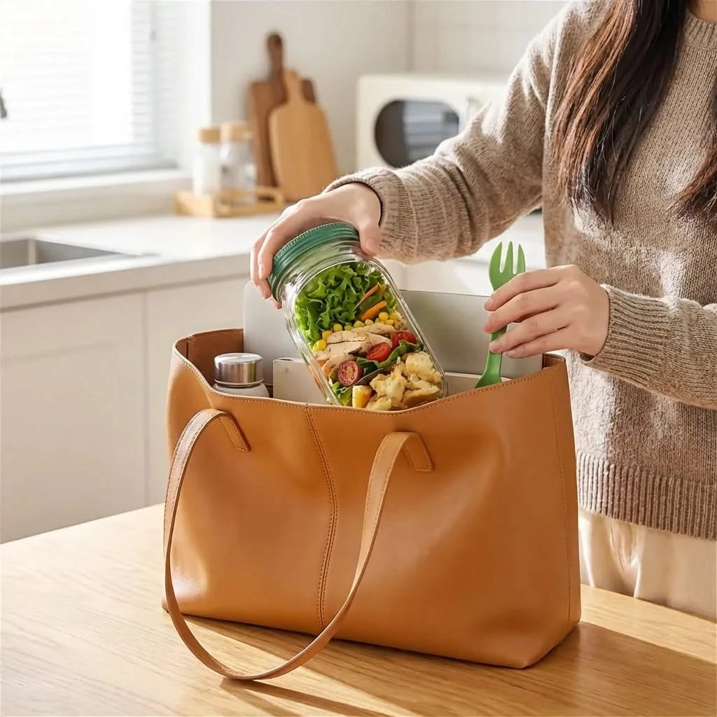 The CrispLocker™ Salad Jar