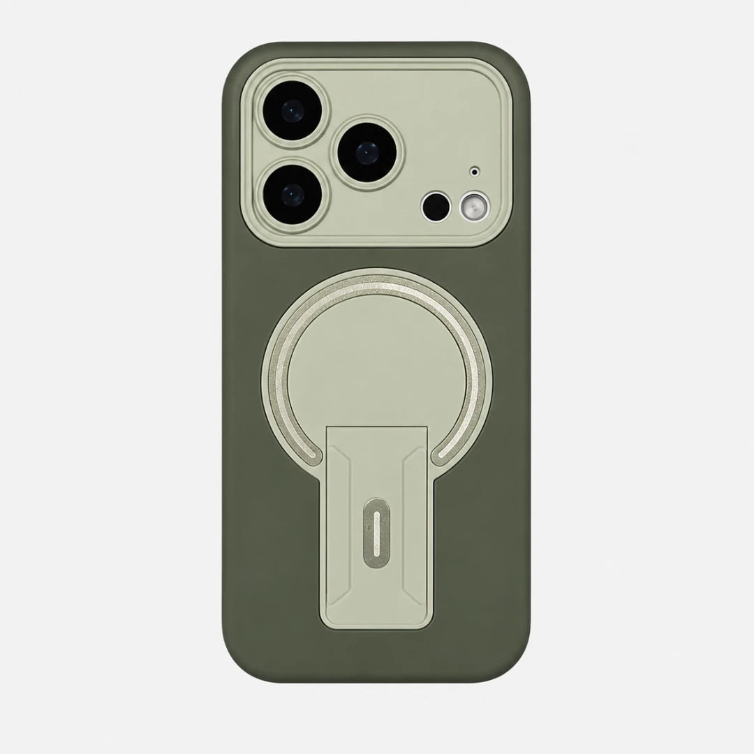 Josh & Tate - TiltPod™ iPhone Case - Black phone case with card holder on a white background