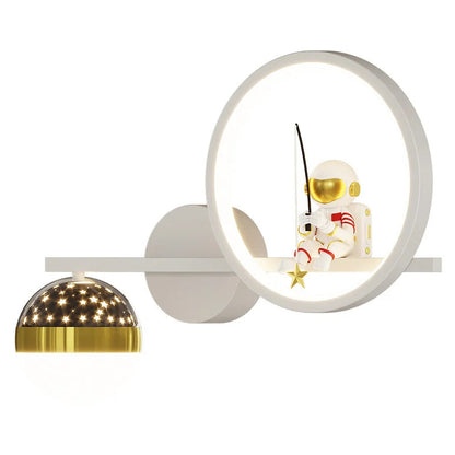 Modern wall light fixture with decorative elements on a white background