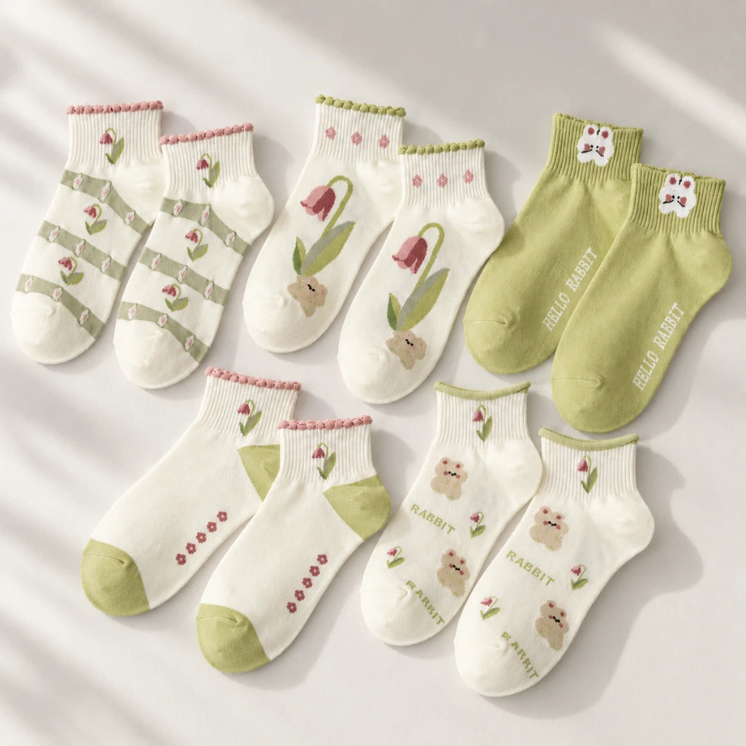 TulipToe™ 5-Pack Ankle Socks