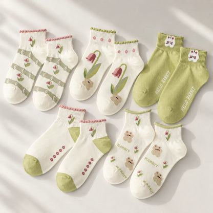 TulipToe™ 5-Pack Ankle Socks