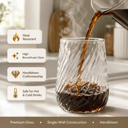TwistPour™ Twisted Glass & Straw Set