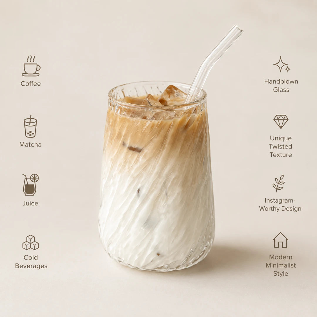 TwistPour™ Twisted Glass & Straw Set