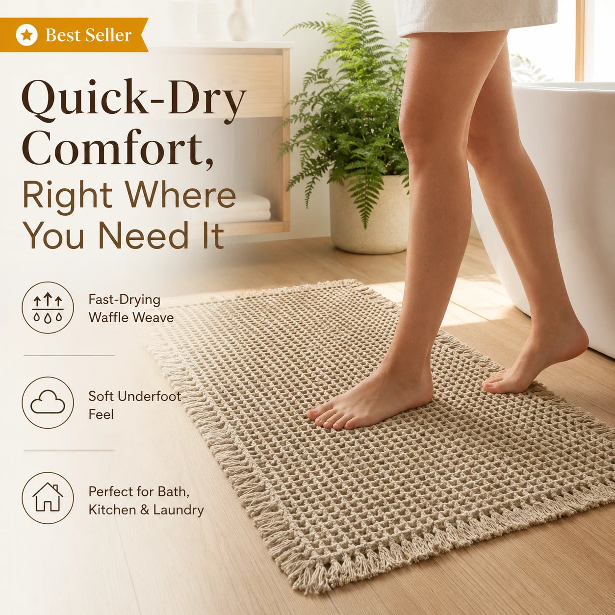 WaffleNest™ Waffle Bath Mat-