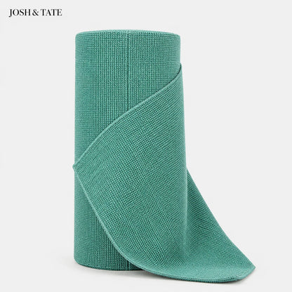 Josh & Tate - WipeRoll™ Reusable Microfiber Cleaning Cloths - Green textured roll of paper with 'JOSH & TATE' branding on a white background