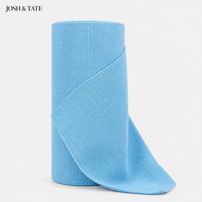 Josh & Tate - WipeRoll™ Reusable Microfiber Cleaning Cloths - Roll of blue tape with 'JOSH & TATE' branding on a white background