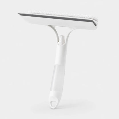 Josh & Tate - WipeShot™ Spray & Squeegee Glass Cleaner - White squeegee on a light gray background