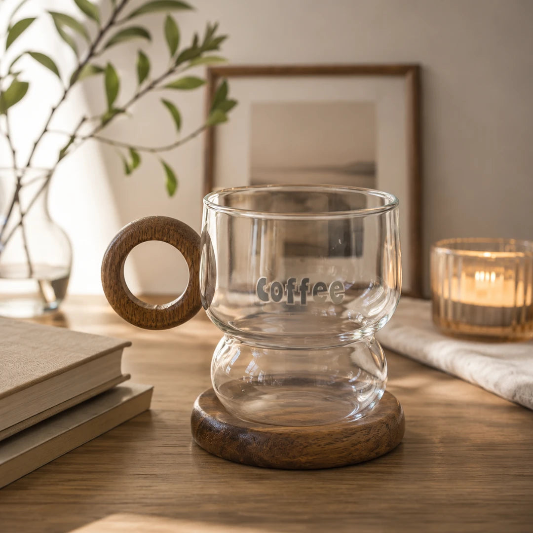 WoodLoop™ Glass Coffee Mug
