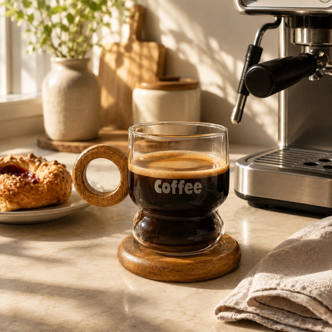 WoodLoop™ Glass Coffee Mug