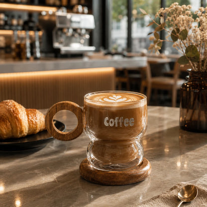 WoodLoop™ Glass Coffee Mug