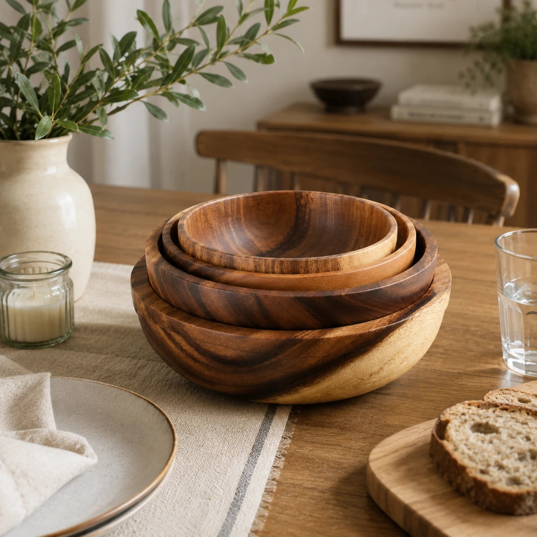 WoodStack™ Wooden Bowl Set
