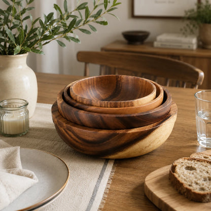 WoodStack™ Wooden Bowl Set