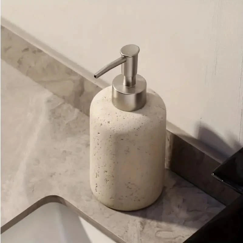 Luxe Travertine-Style Soap Dispenser