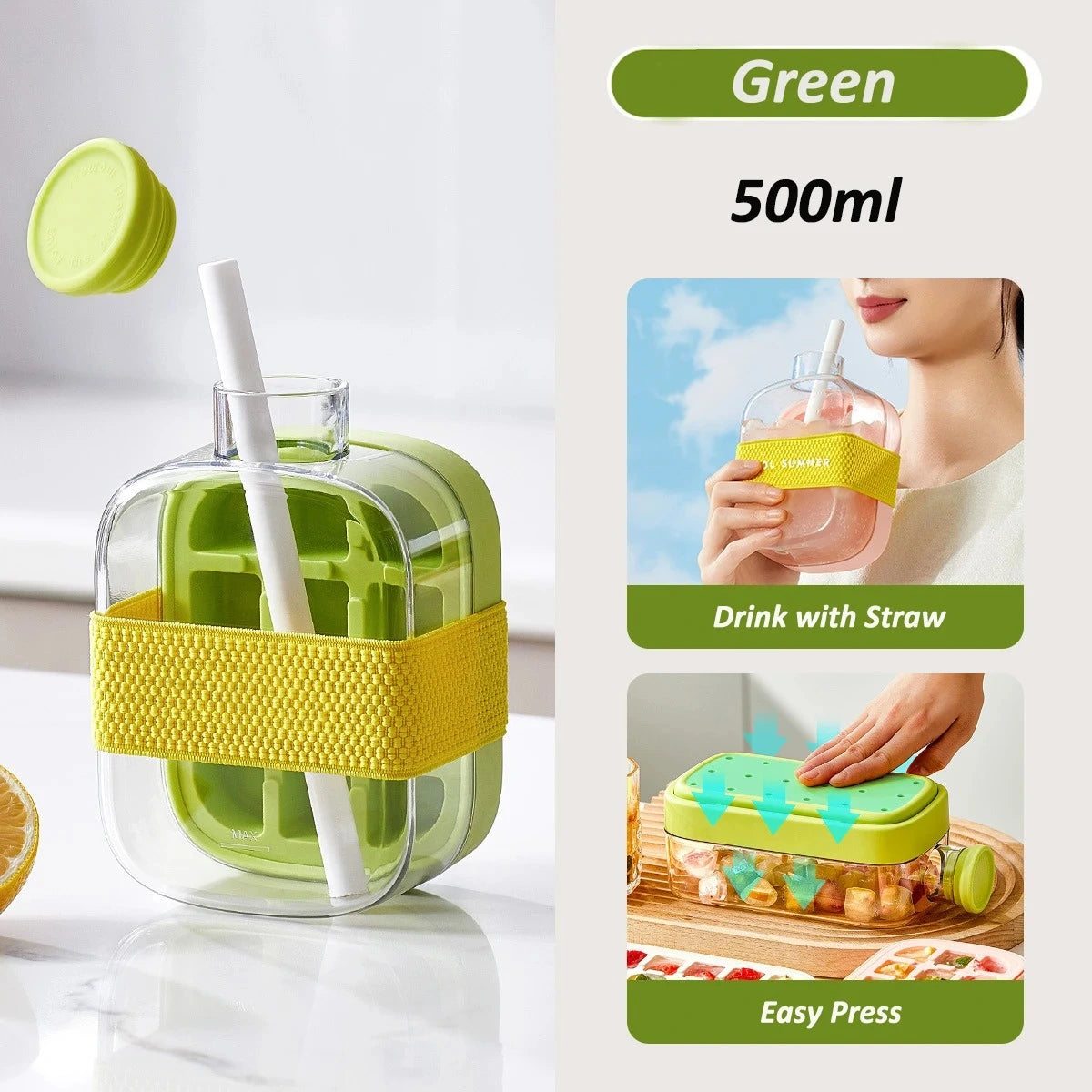 IceDrop – 2-in-1 Ice Cube Tray & Drinking Bottle