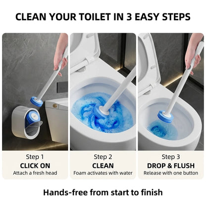 Disposable Toilet Brush with 8 Heads | Hands-Free Hygienic Cleaner