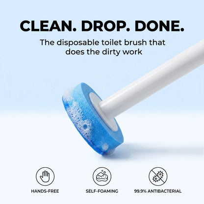 Disposable Toilet Brush with 8 Heads | Hands-Free Hygienic Cleaner