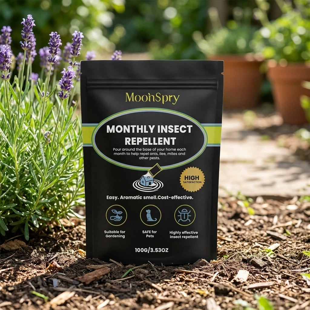 MoonSpry Natural Insect Repellent | Pet-Safe Outdoor Granules with Peppermint & Cinnamon