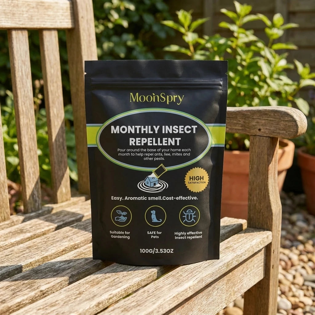 MoonSpry Natural Insect Repellent | Pet-Safe Outdoor Granules with Peppermint & Cinnamon