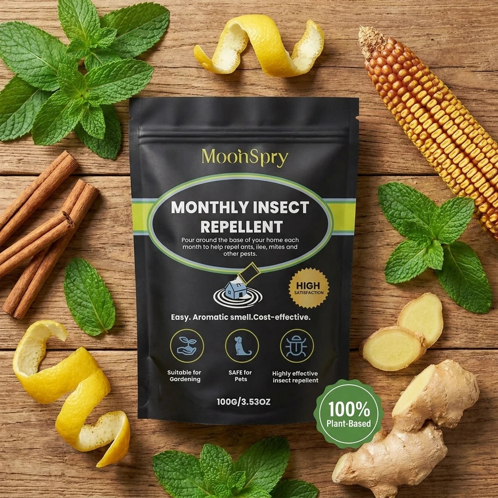 MoonSpry Natural Insect Repellent | Pet-Safe Outdoor Granules with Peppermint & Cinnamon