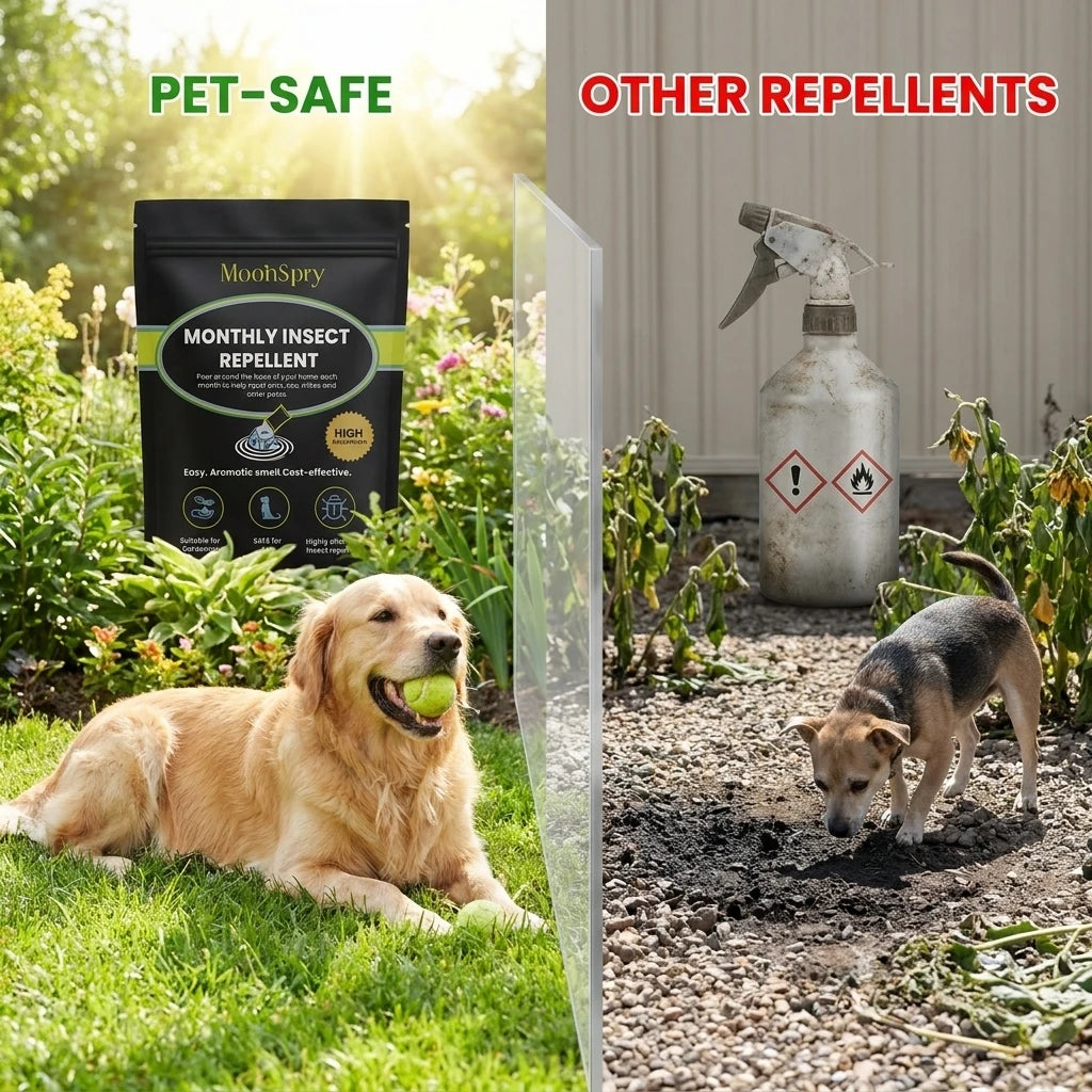 MoonSpry Natural Insect Repellent | Pet-Safe Outdoor Granules with Peppermint & Cinnamon