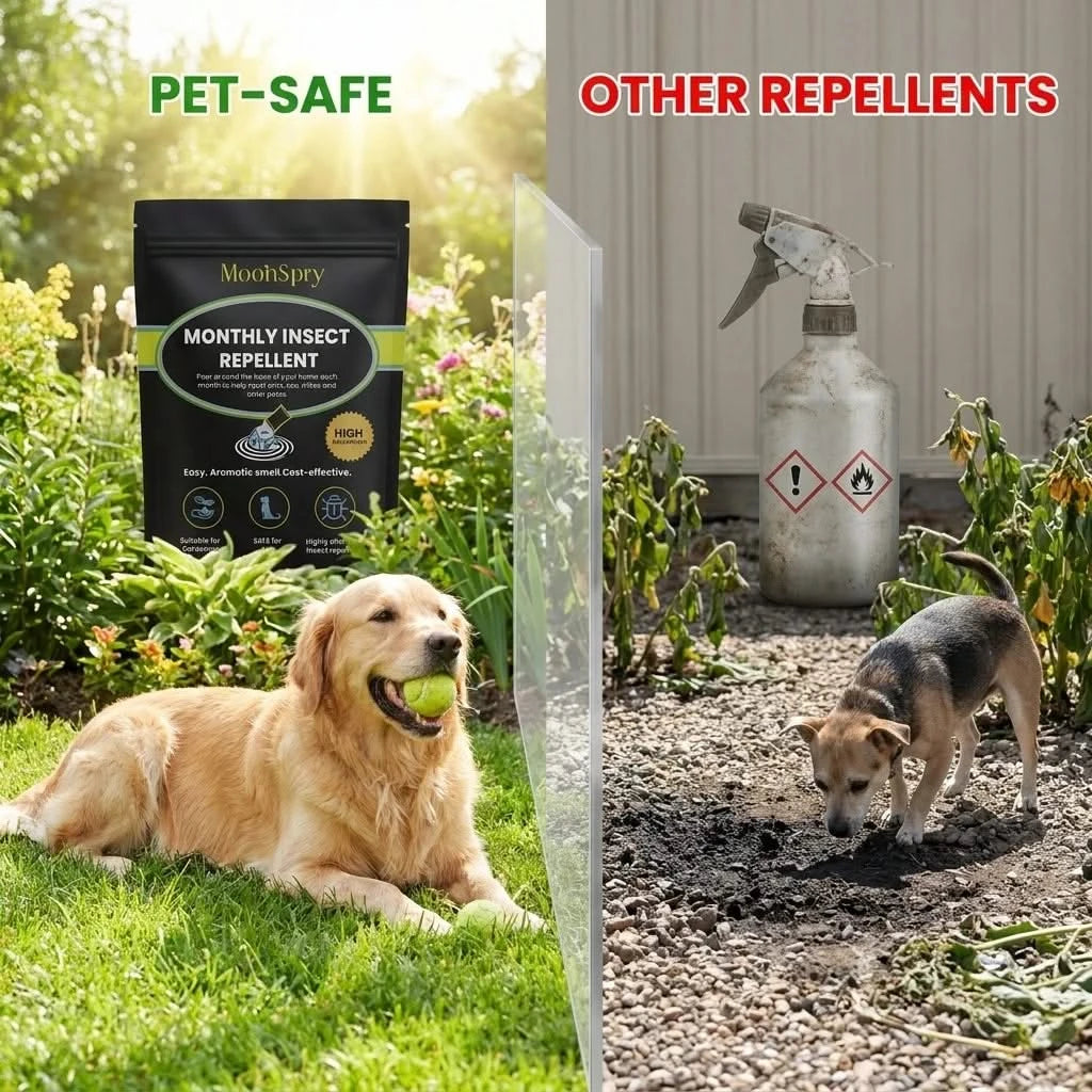 MoonSpry Natural Insect Repellent | Pet-Safe Outdoor Granules with Peppermint & Cinnamon