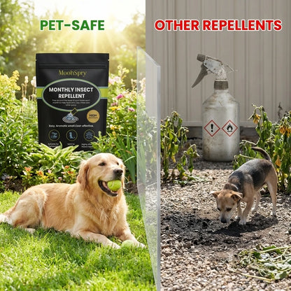 MoonSpry Natural Insect Repellent | Pet-Safe Outdoor Granules with Peppermint & Cinnamon