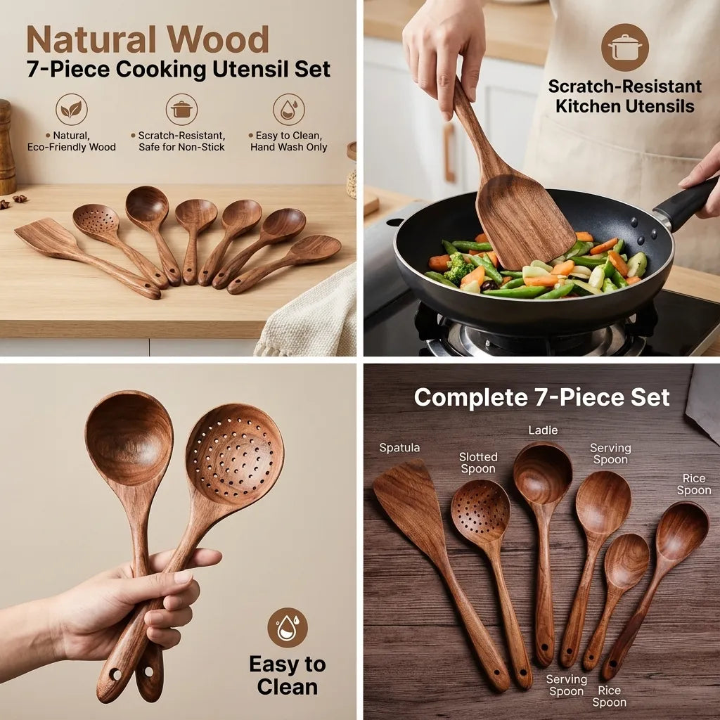 Forest Hearth™ Teak Wooden Utensil Set