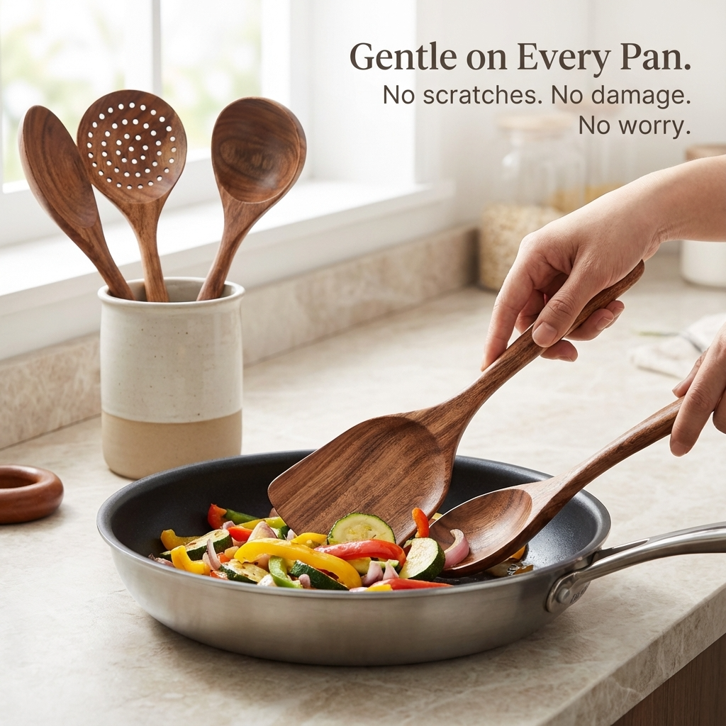 Forest Hearth™ Teak Wooden Utensil Set