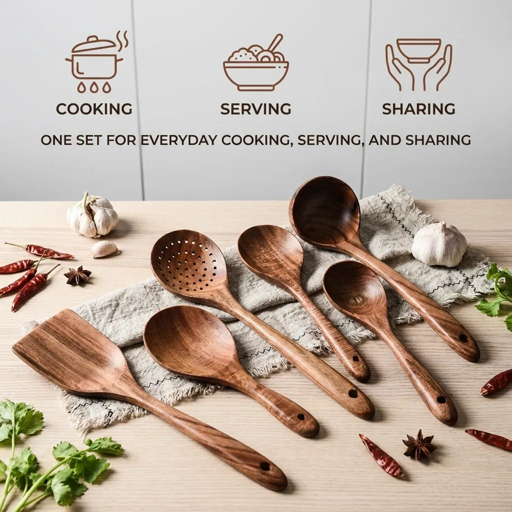 Forest Hearth™ Teak Wooden Utensil Set