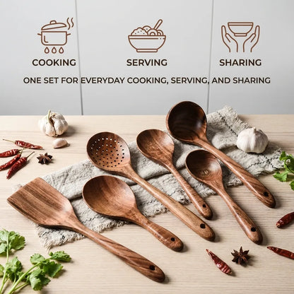 Forest Hearth™ Teak Wooden Utensil Set