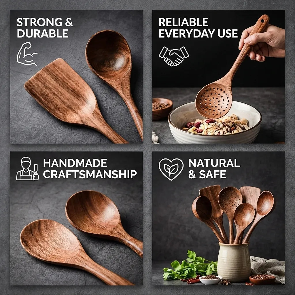 Forest Hearth™ Teak Wooden Utensil Set