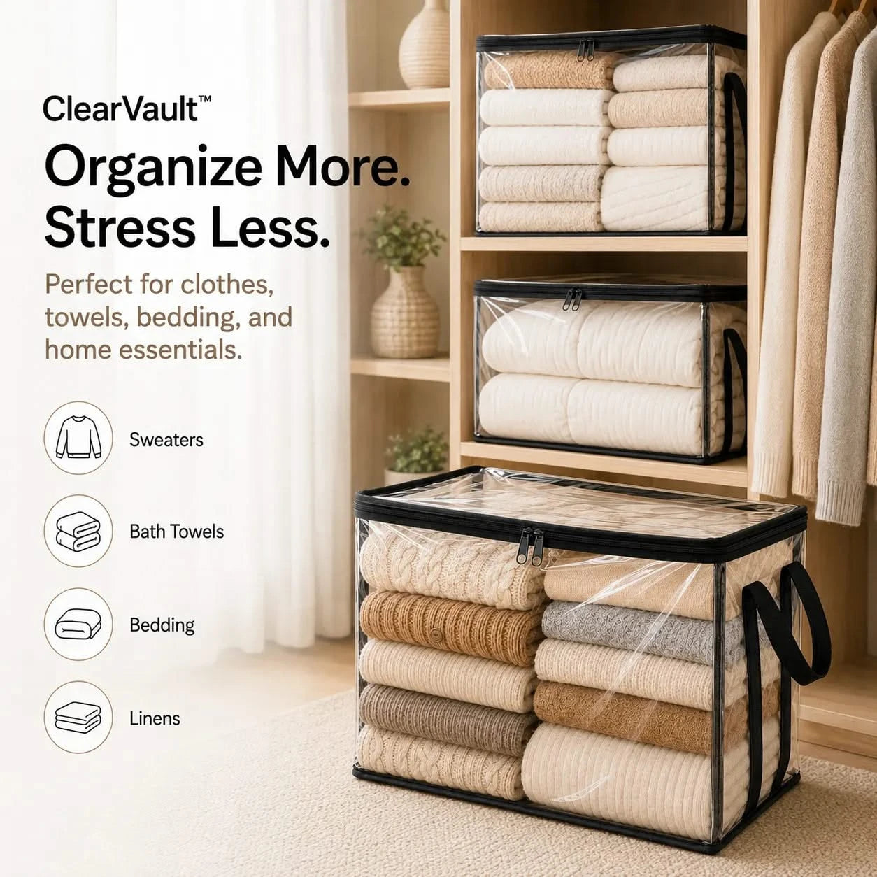 ClearVault™ Dustproof Storage Organizer
