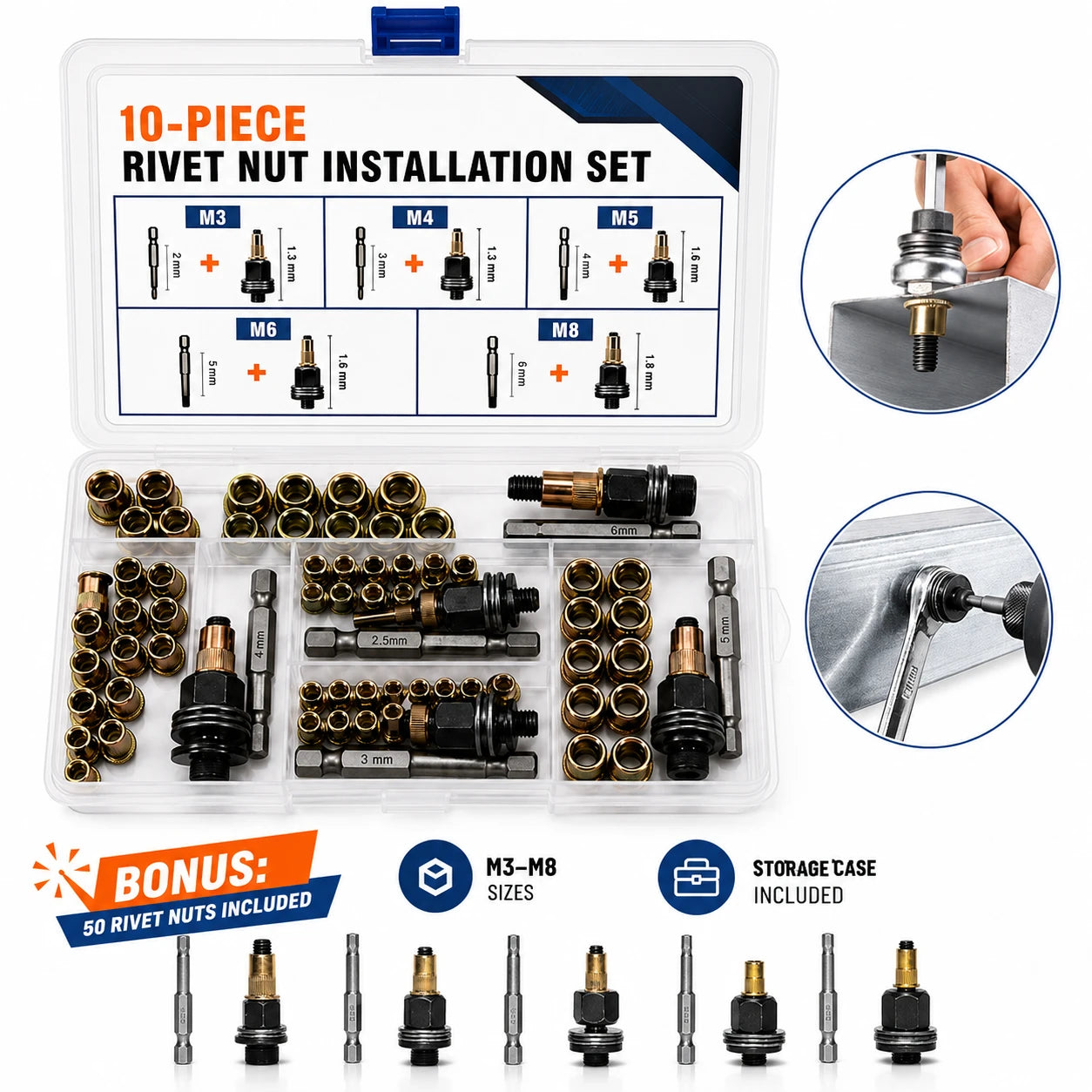 WerkFix™ One-Side Rivet Nut Tool Set
