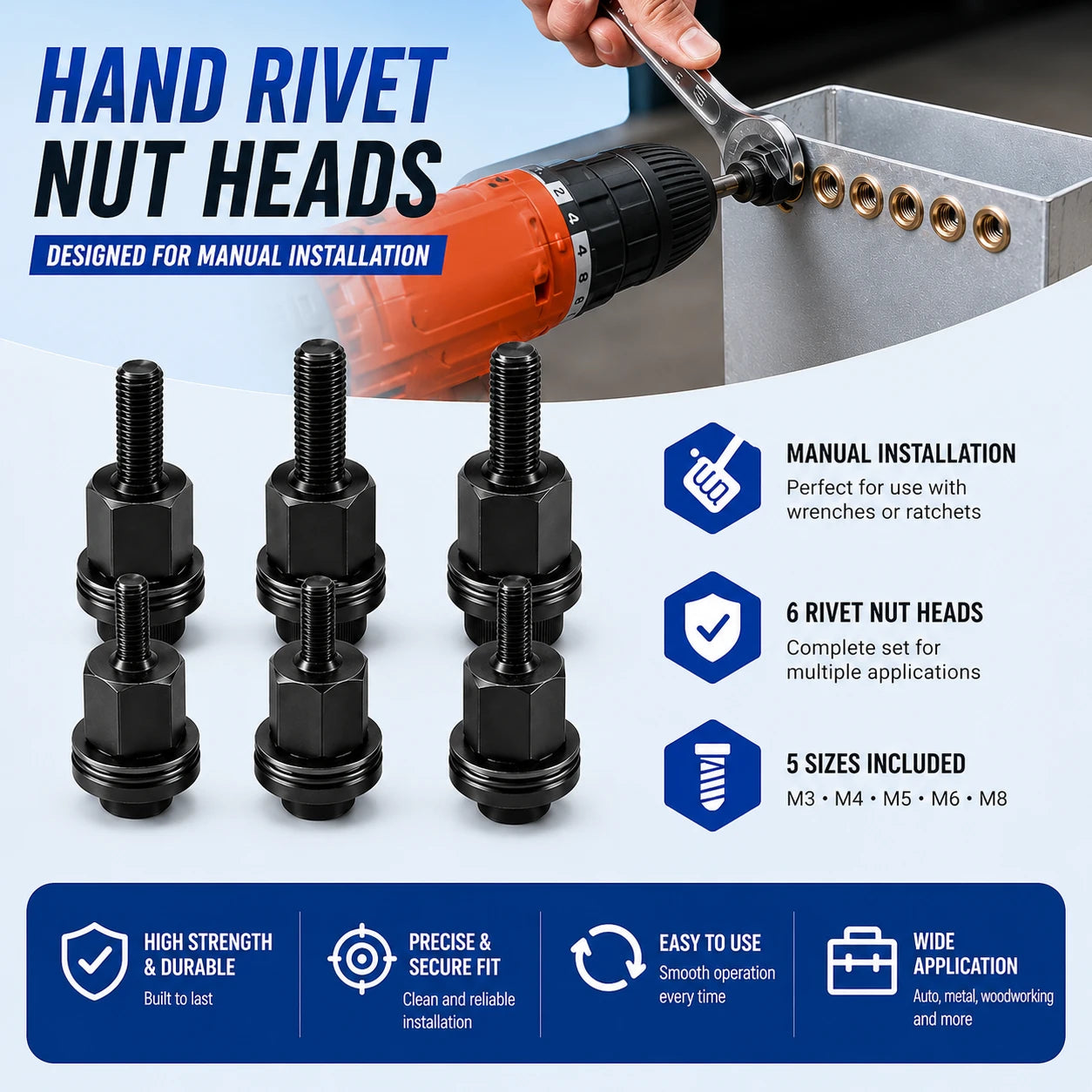 WerkFix™ One-Side Rivet Nut Tool Set