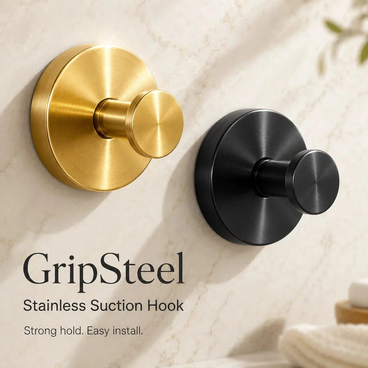 GripSteel Stainless Suction Hook