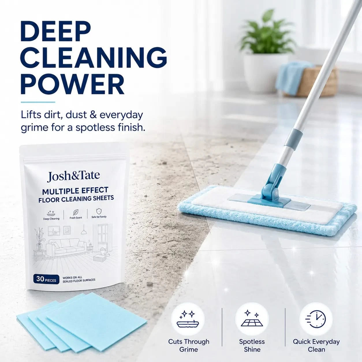 MopSwift™ Floor Cleaning Sheets — Spotless Floors With Just One Sheet