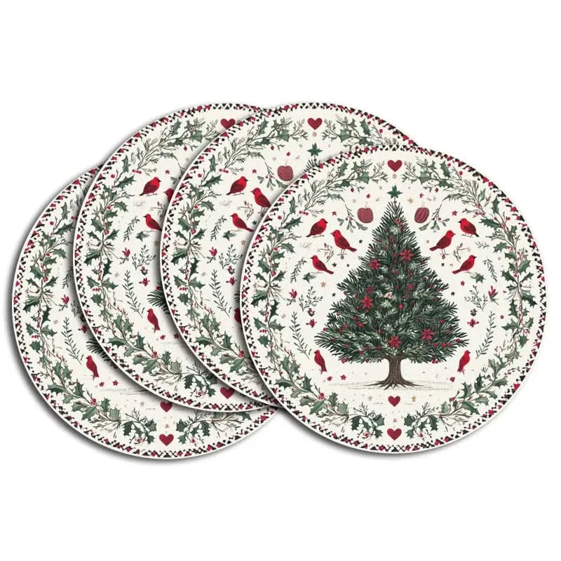 Round Christmas Tree Placemats