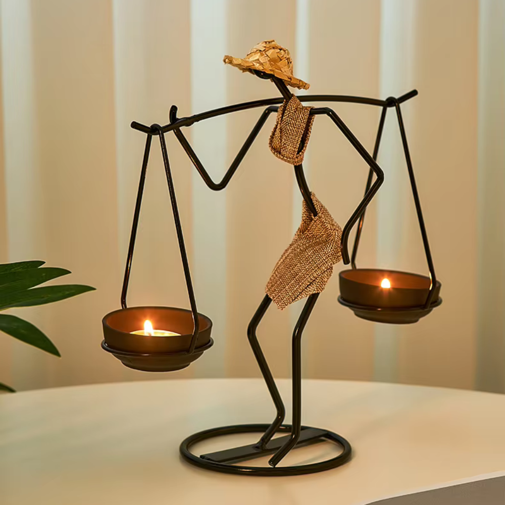 Rustic Farmer's Glow Candle Holder