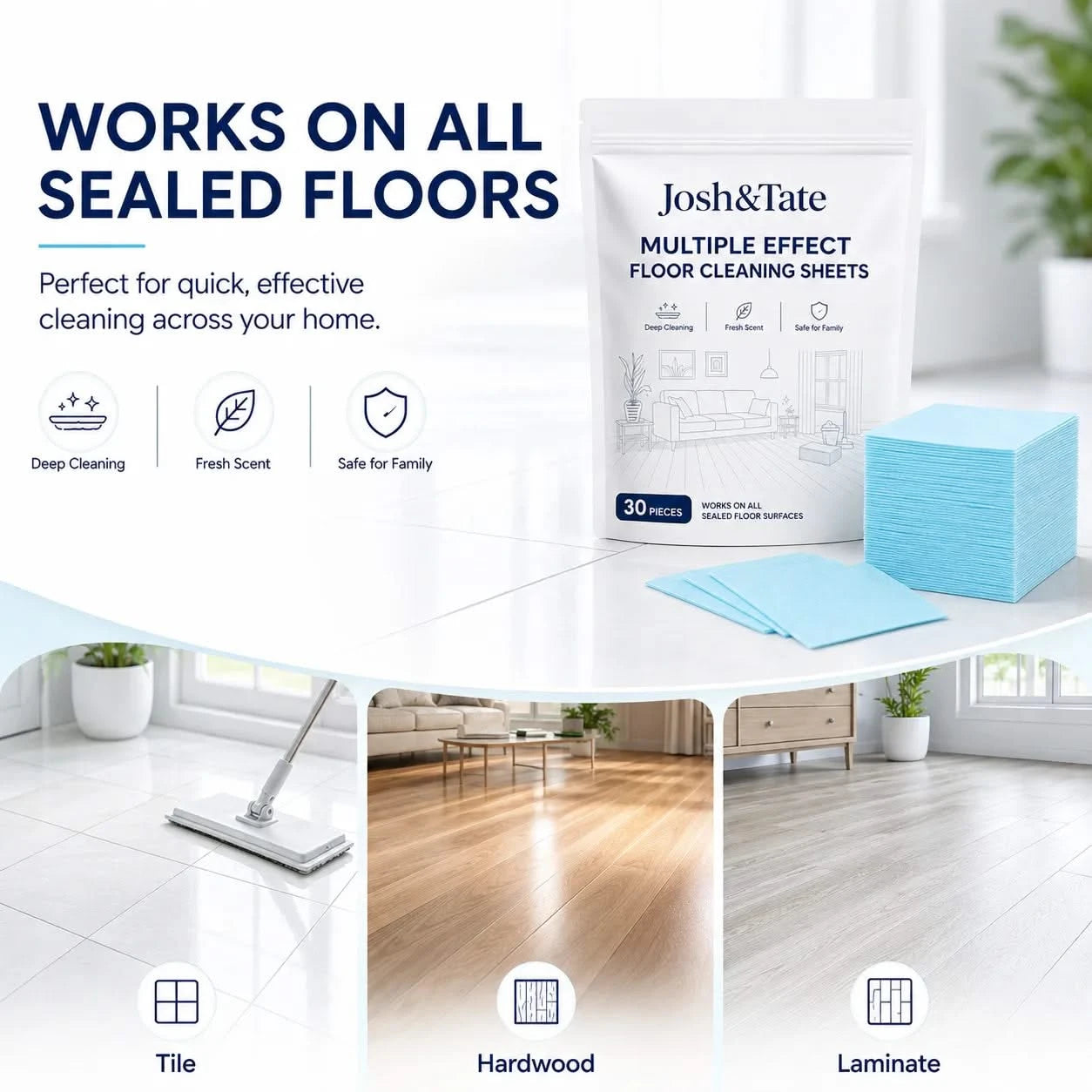MopSwift™ Floor Cleaning Sheets — Spotless Floors With Just One Sheet