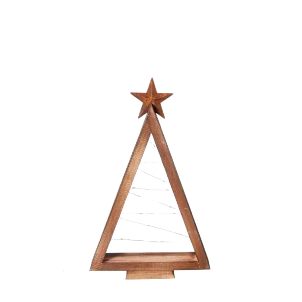 Wooden Christmas Tree Night Light Set