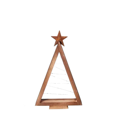 Wooden Christmas Tree Night Light Set