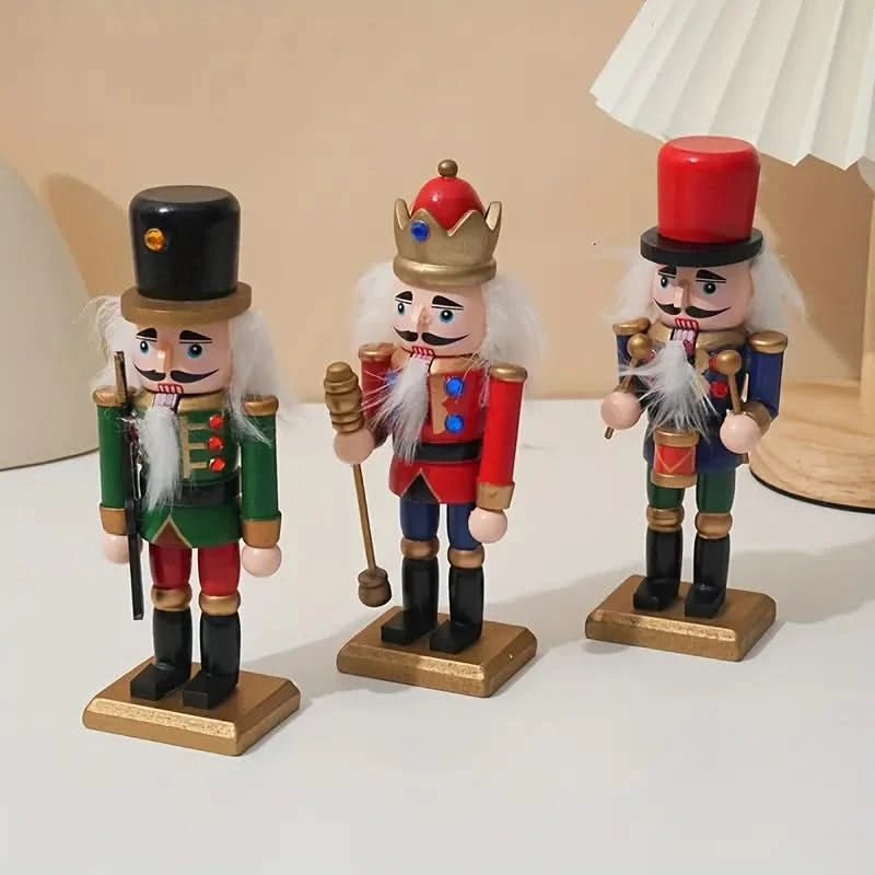 Wooden Nutcracker Decor Set